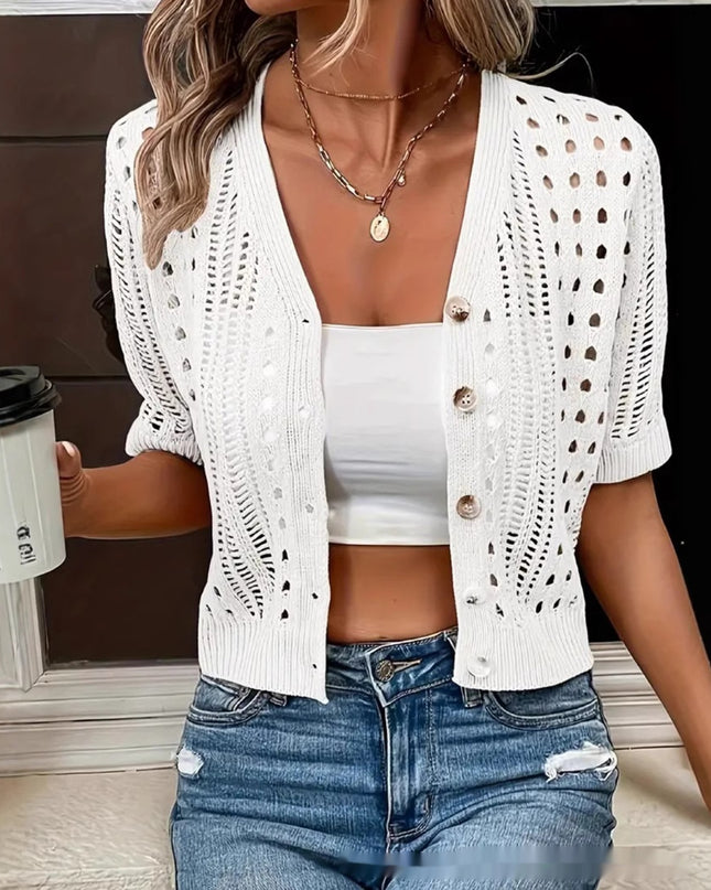 Knitted Cutout Cardigan Jacket