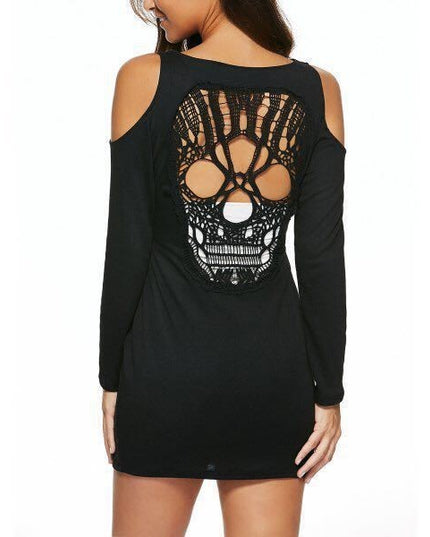 Off Shoulder Skull Dress