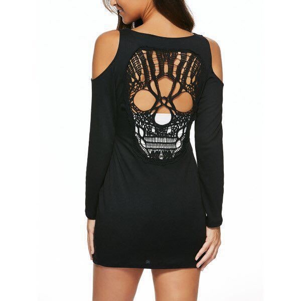 Off Shoulder Skull Dress