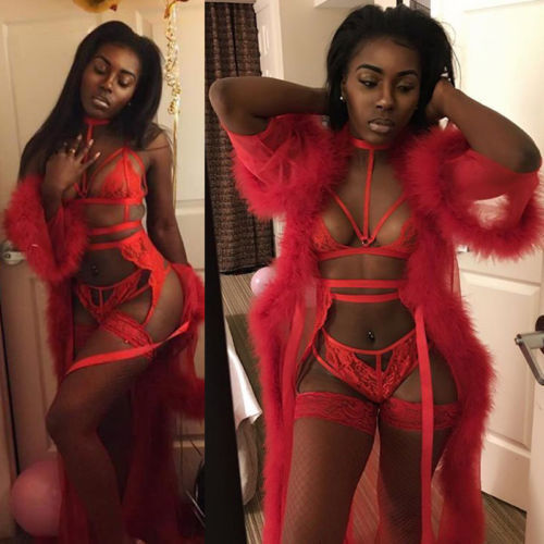 Sheer Fur Lingerie Robe