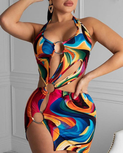 Hollow Out Halter Dress