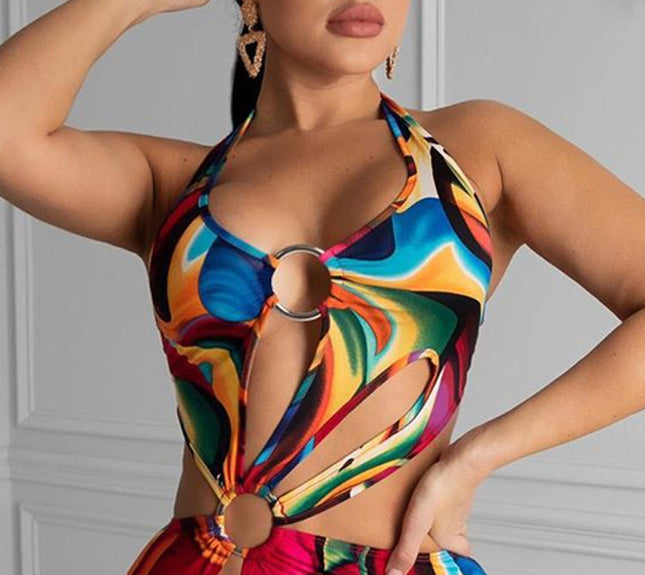Hollow Out Halter Dress