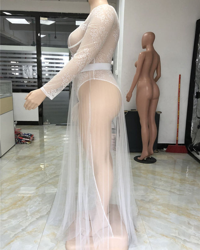 Mesh & Lace Plus Size Dress