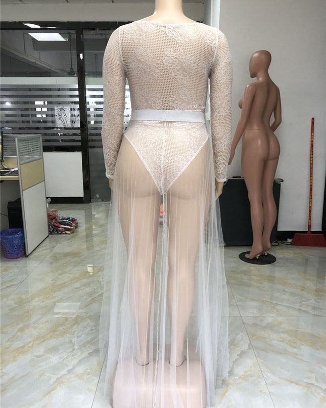 Mesh & Lace Plus Size Dress