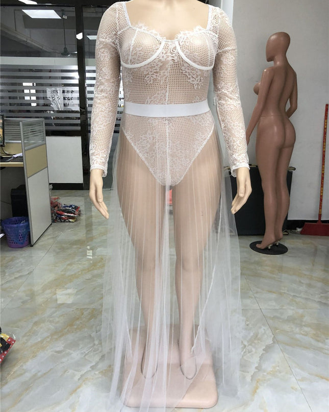 Mesh & Lace Plus Size Dress