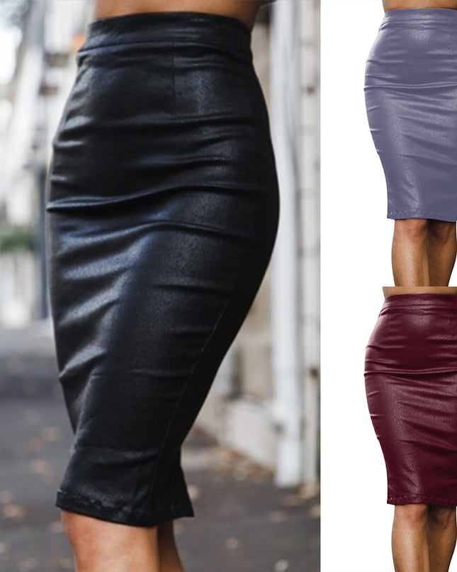Pu Leather Long Skirt