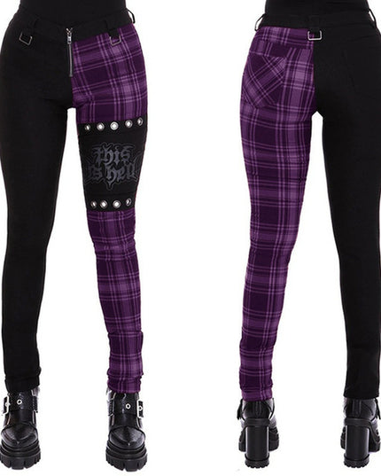 Punk Plaid High Waste Pants