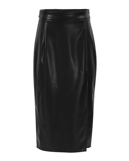 Leather Slit High Waist Skirt