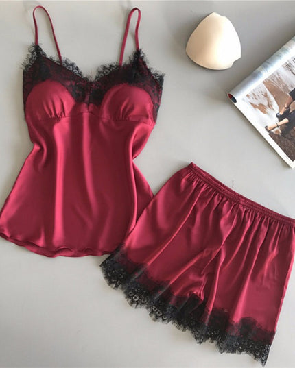 Ribbon Silk Pajama Set