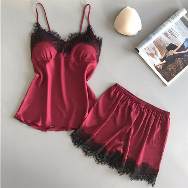 Ribbon Silk Pajama Set
