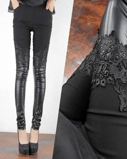 Lace and Leather Leggings