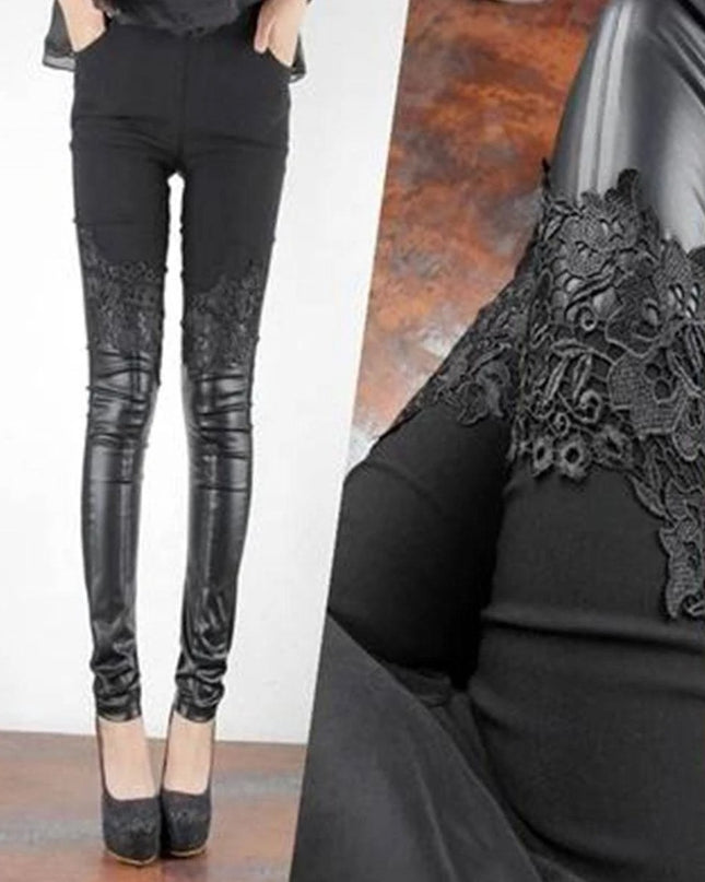 Lace and Leather Leggings