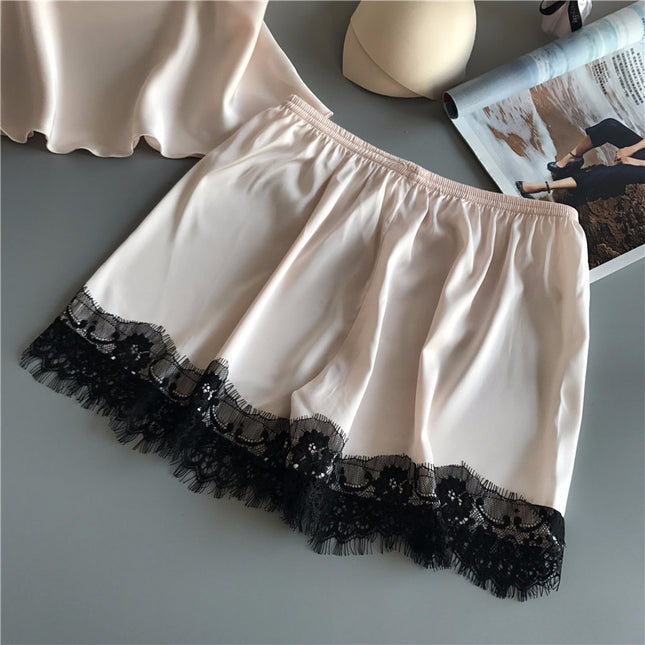 Ribbon Silk Pajama Set