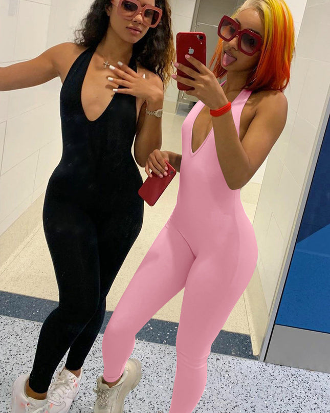 Deep V Jumpsuit