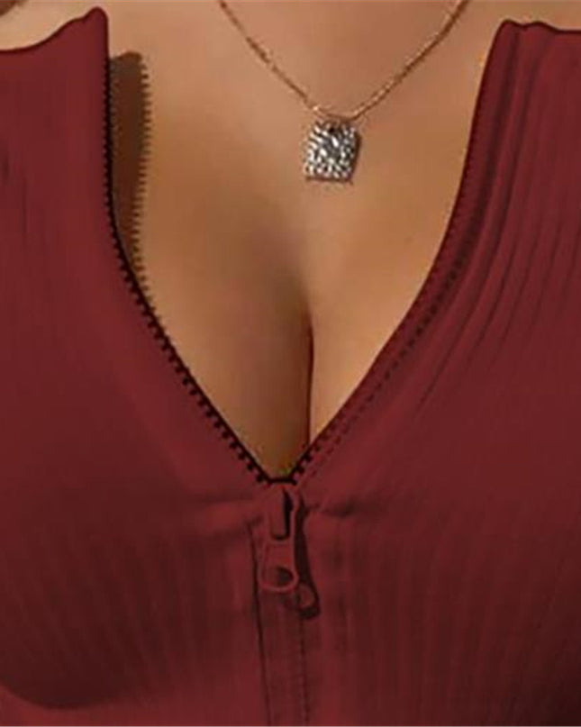 Ribbed Zip Shirt