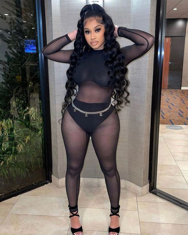 Mesh See Through Jumpsuit