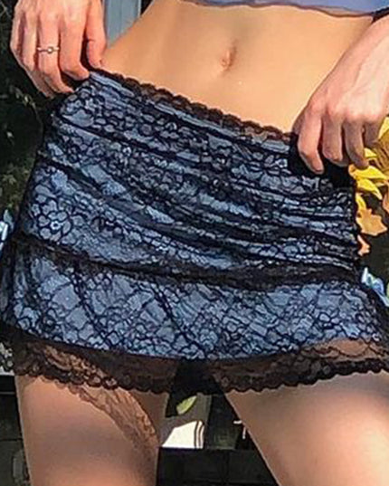 Sweet Lace Lined Skirt