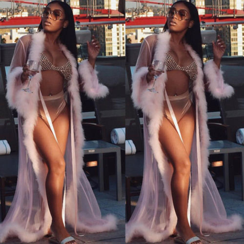Sheer Fur Lingerie Robe