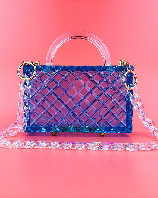 Transparent Checkered Acrylic Bag