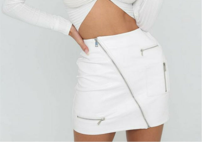 Zip A-Line Hip Skirt