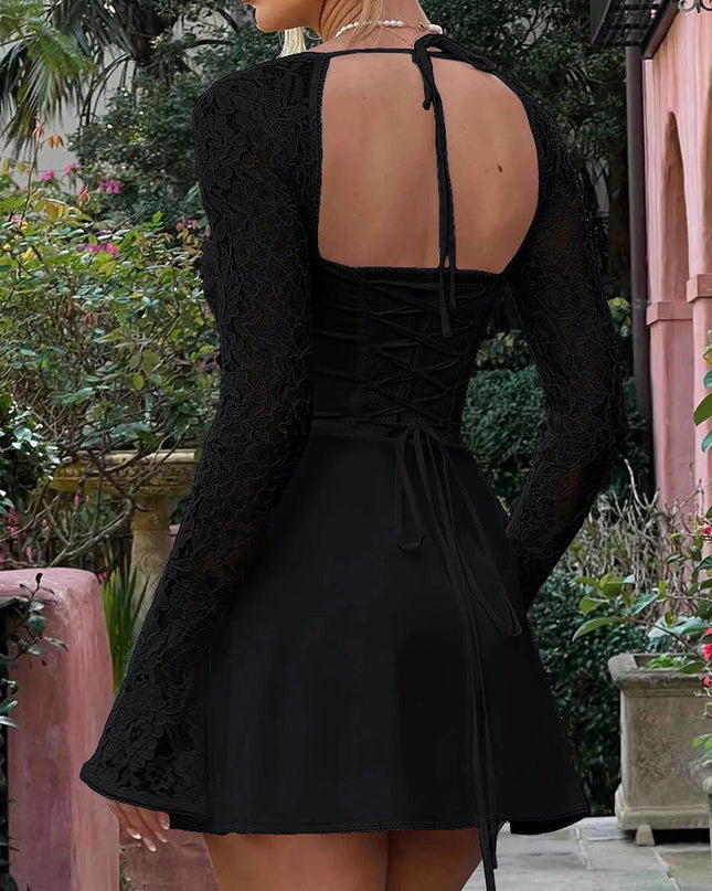 Y2K Lace Long Sleeve Dress