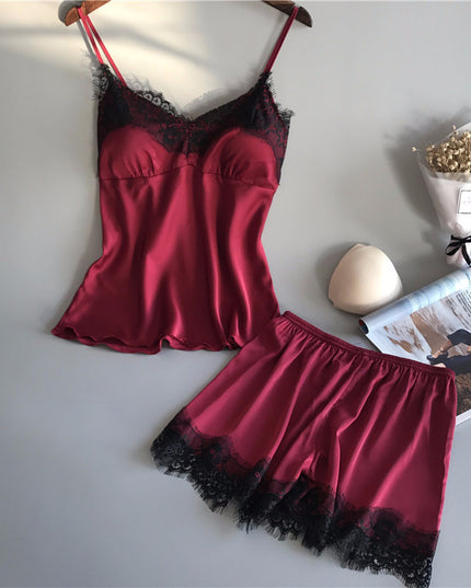 Ribbon Silk Pajama Set