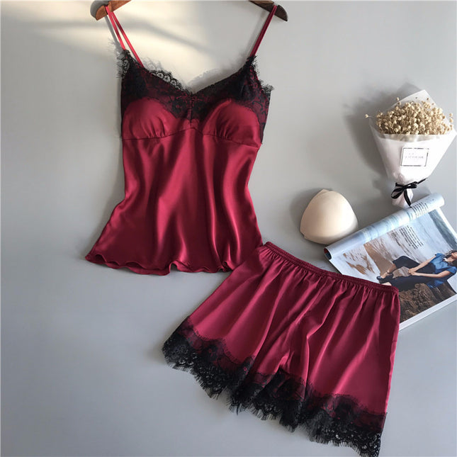 Ribbon Silk Pajama Set