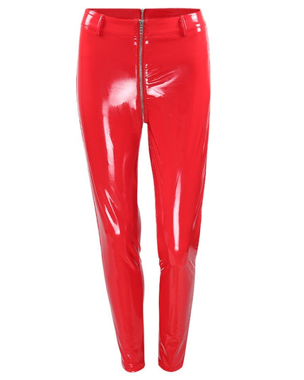 PU Glossy Zip Pants