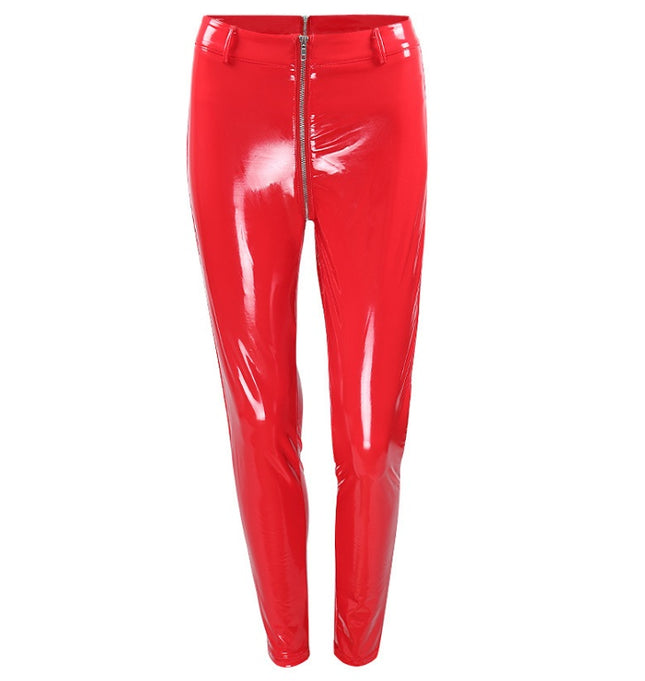 PU Glossy Zip Pants