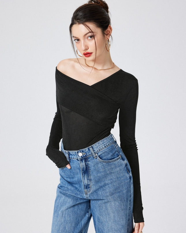 Off-Shoulder Knitted Bodysuit