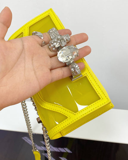 Jelly Bag With Diamonds & Chain