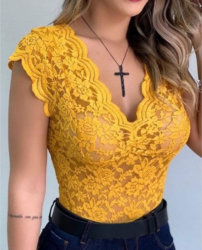 V Neck Lace Vest Top
