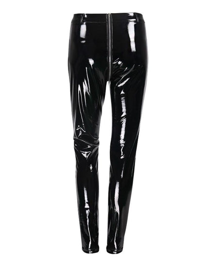 PU Glossy Zip Pants