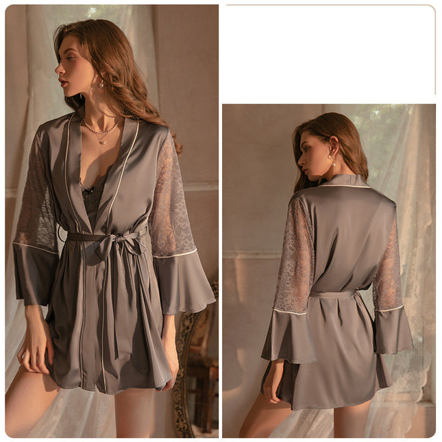 Satin Night Dress & Robe Set
