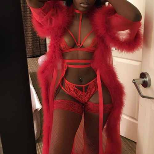 Sheer Fur Lingerie Robe