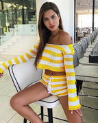 Yellow and white stripes / L
