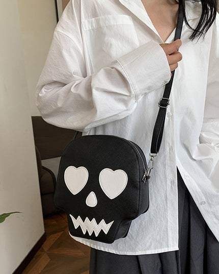 Black & White Skull Face Purse