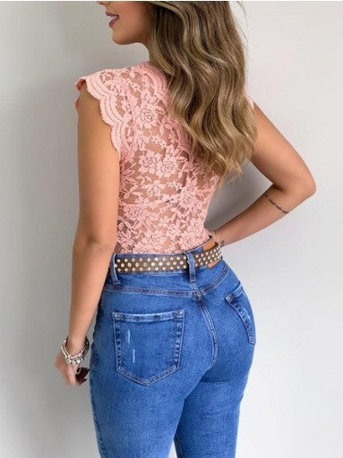 V Neck Lace Vest Top