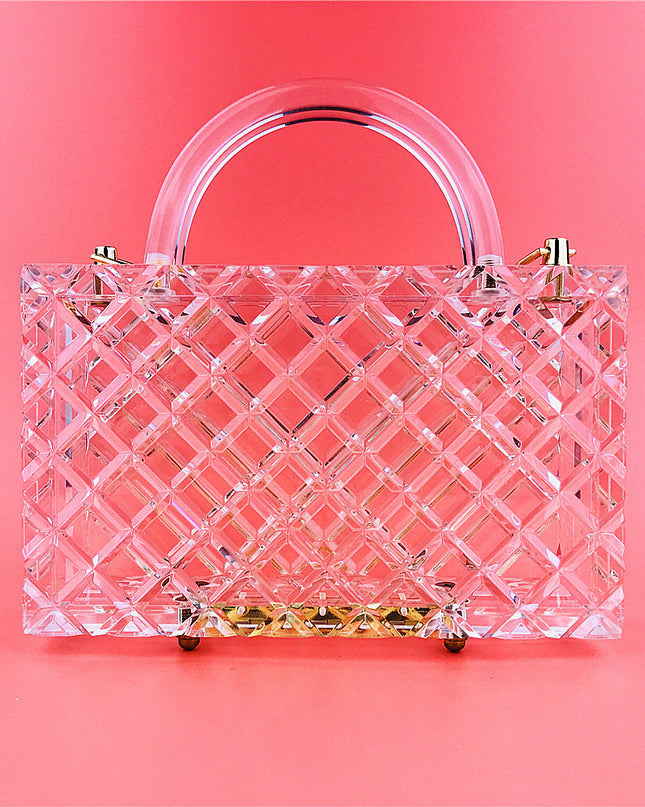 Transparent Checkered Acrylic Bag
