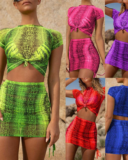 Creative Print Skirt Set