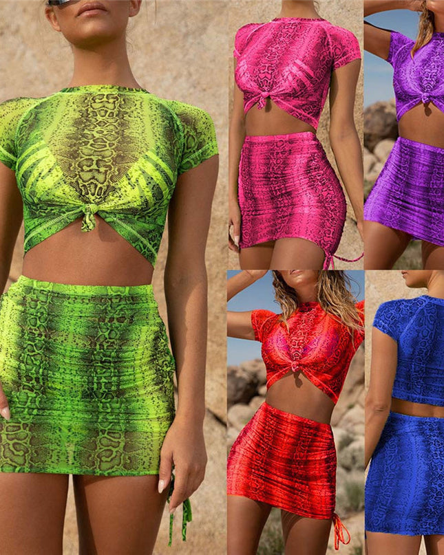 Creative Print Skirt Set
