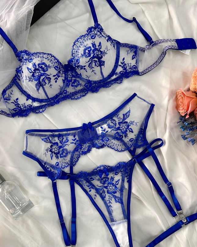 Embroidery Lingerie Set