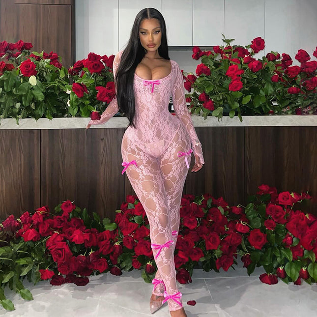Long Sleeve Lace Jumpsuit