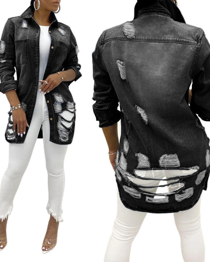 Cross-Border Ripped Denim Jacket