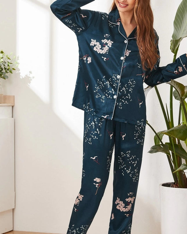 Print Long Sleeve & Pants Pajama Set