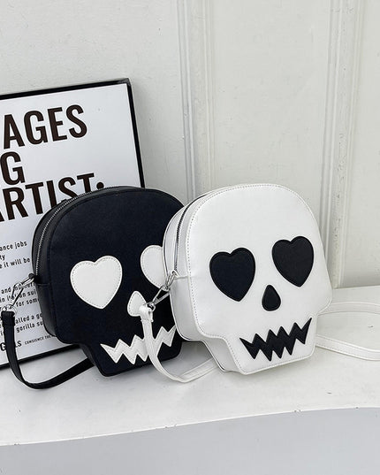 Black & White Skull Face Purse