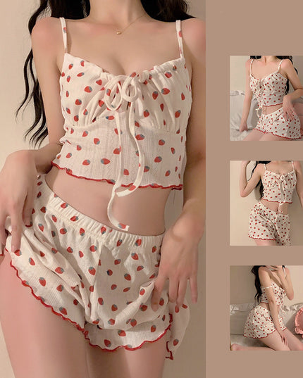 Strawberry Print Pajama Set