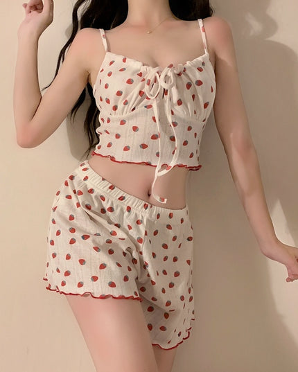 Strawberry Print Pajama Set