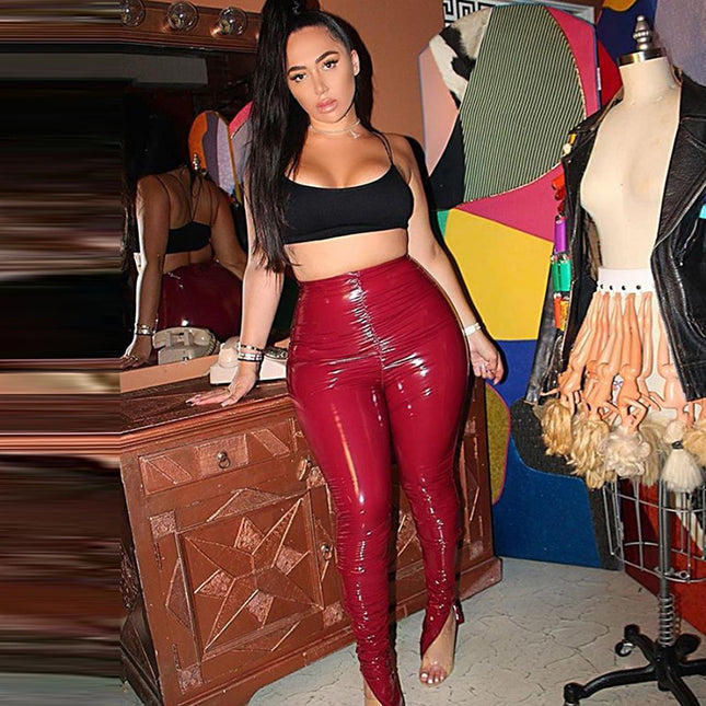 Shiny PU Leather Pants