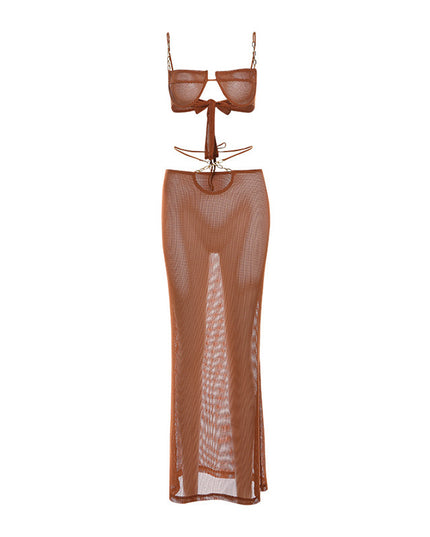 See-Through Bikini Skirt Set